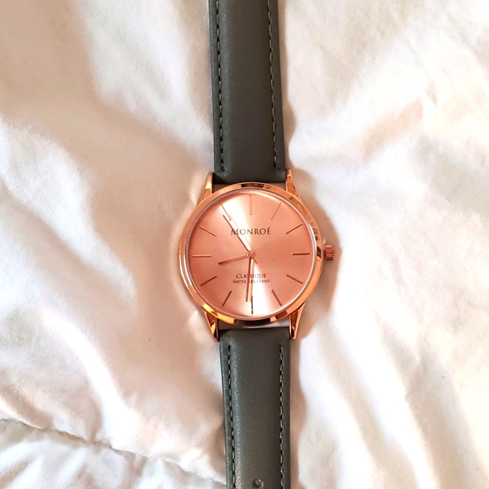 Monroe Gray and Rose Gold Watch